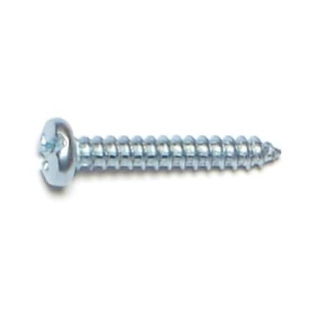Midwest Fastener Sheet Metal Screw, #4 x 3/4 in, Zinc Plated Steel Pan Head Combination Phillips/Slotted Drive 03154